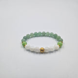 Virgo Bracelet in Green Aventurine, White Moonstone and Green Jade