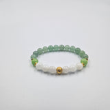 Virgo Bracelet in Green Aventurine, White Moonstone and Green Jade