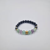 Bracelet Balance en Obsidienne noire, Fluorite violette et Hématite