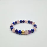 ACCEPTANCE bracelet in Amethyst, Lapis lazuli and Rose Quartz