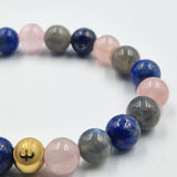 CHILDBIRTH bracelet in Labradorite, Rose Quartz and Lapis lazuli