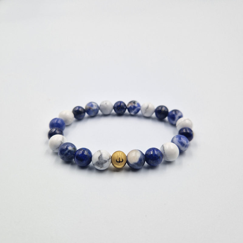 Bracelet AGRESSIVITE en Lapis lazuli, Sodalite et Howlite
