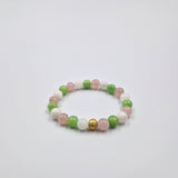  LOVE Bracelet in Pink Quartz, Green Jade and Moonstone