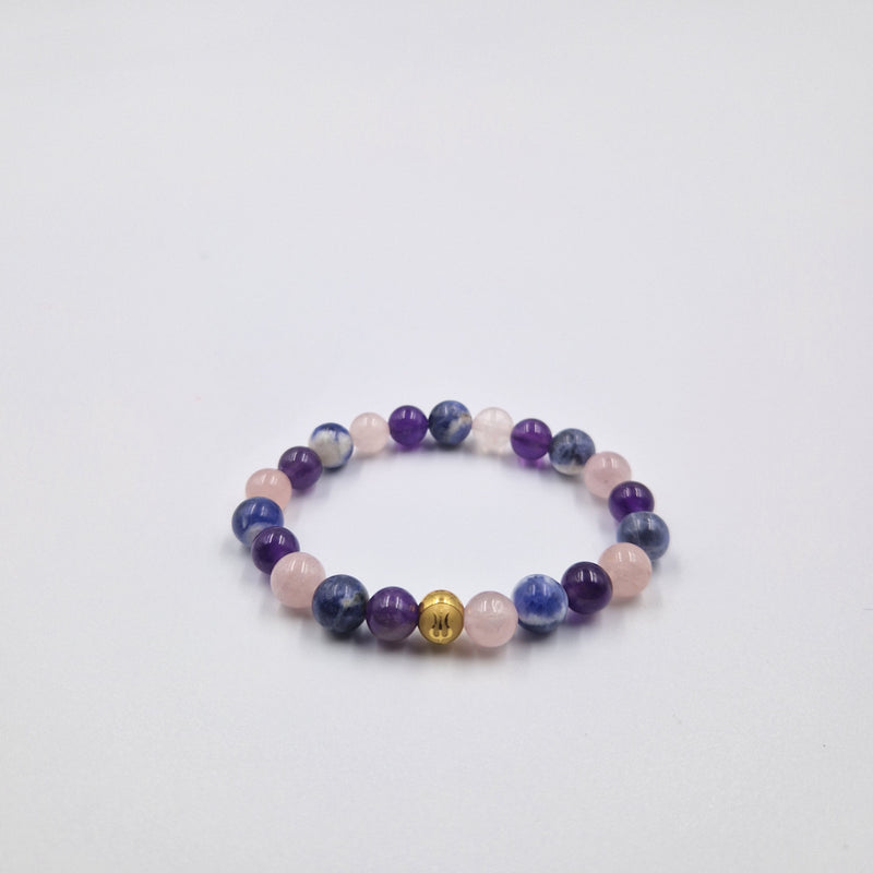 Bracelet APAISEMENT en Sodalite, Quartz rose et Améthyste