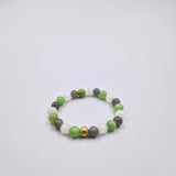 GOOD VIBES Bracelet in Green Jade, Selenite and Labradorite