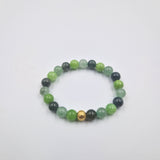 LUCK bracelet in green Jade, green Aventurine and Moss Agate