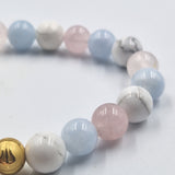 DIPLOMACY bracelet in Aquamarine, Rose Quartz and Howlite