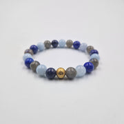 Bracelet CLAIRAUDIENCE en Lapis lazuli, Aigue-marine et Labradorite