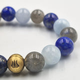 Bracelet CLAIRAUDIENCE en Lapis lazuli, Aigue-marine et Labradorite