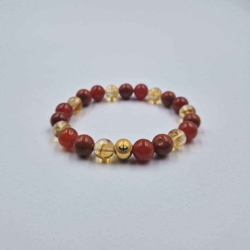 Bracelet CONFIANCE EN SOI en Cornaline, Jaspe rouge et Citrine