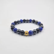 Bracelet CONFLITS en Lapis lazuli, Obsidienne noire et Hématite