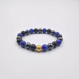 Bracelet CONFLITS en Lapis lazuli, Obsidienne noire et Hématite
