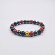 COURAGE bracelet in black Onyx, Red Jasper and Hematite