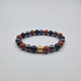 COURAGE bracelet in black Onyx, Red Jasper and Hematite