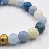 THROAT CHAKRA Bracelet in Aquamarine, Blue Apatite, Angelite and Morganite