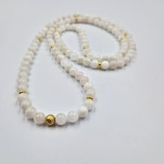 White Moonstone mala necklace - 108 8mm beads