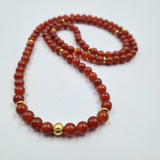 Carnelian mala necklace - 108 8mm beads