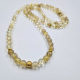 Golden rutilated Quartz mala necklace - 108 beads 8mm