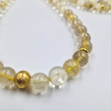 Golden rutilated Quartz mala necklace - 108 beads 8mm