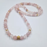 Pink Quartz mala necklace - 108 8mm beads