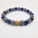 Bracelet en Labradorite et Lapis-lazuli
