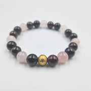 Bracelet ENERGIE en Grenat, Tourmaline noire et Quartz rose