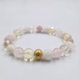 Bracelet EPANOUISSEMENT en Citrine, Quartz rose et Pierre de lune blanche