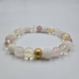 Bracelet EPANOUISSEMENT en Citrine, Quartz rose et Pierre de lune blanche