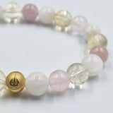 Bracelet EPANOUISSEMENT en Citrine, Quartz rose et Pierre de lune blanche