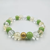 Bracelet FATIGUE en Citrine, Quartz clair et Jade vert