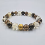 Bracelet FORTUNE en Citrine, Pyrite et Quartz fumé