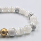 Bracelet INSOMNIE en Howlite, Sélénite et Pierre de lune blanche