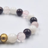 Bracelet LIBIDO en Quartz rose, Pierre de lune blanche et Grenat