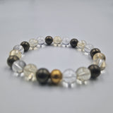 Bracelet JEUX D'ARGENT en Pyrite, Citrine et Quartz clair