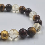 Bracelet SUCCES en Citrine, Oeil de tigre et Grenat