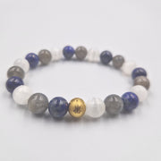 Bracelet MAL-ETRE en Lapis-lazuli, Sélénite et Labradorite