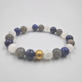 Bracelet MAL-ETRE en Lapis-lazuli, Sélénite et Labradorite