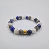 Bracelet MEMOIRE DES REVES en Lapis-lazuli, Pierre de lune blanche et Labradorite