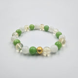 Bracelet MENOPAUSE en Pierre de lune blanche, Jade vert et Citrine