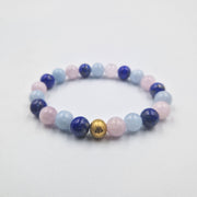 Bracelet PARDON en Lapis-lazuli, Aigue-marine et Kunzite