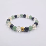 Bracelet PERSEVERANCE en Citrine, Obsidienne noire et Aventurine verte