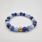 Bracelet PERSUASION en Lapis-lazuli, Sodalite et Aigue-marine