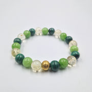 Bracelet PORTE-BONHEUR en Citrine, Jade vert et Malachite