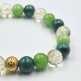 Bracelet PORTE-BONHEUR en Citrine, Jade vert et Malachite