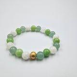 Bracelet RECONFORT en Pierre de lune blanche, Jade vert et Aventurine verte