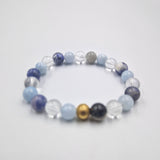 Bracelet RETENTION D'EAU en Quartz clair, Aigue-marine et Sodalite