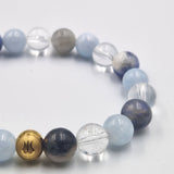 Bracelet RETENTION D'EAU en Quartz clair, Aigue-marine et Sodalite