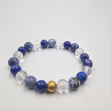 Bracelet REUSSITE SCOLAIRE en Sodalite, Lapis-lazuli et Quartz clair