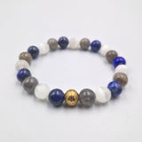 Bracelet REVES en Labradorite, Sélénite et Lapis-lazuli