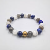 Bracelet REVES en Labradorite, Sélénite et Lapis-lazuli